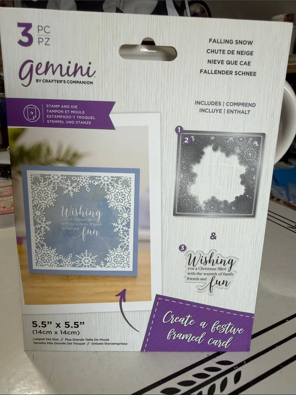 Crafters Companion Falling Snow Framed Decorative Frame Stamp & Die Set